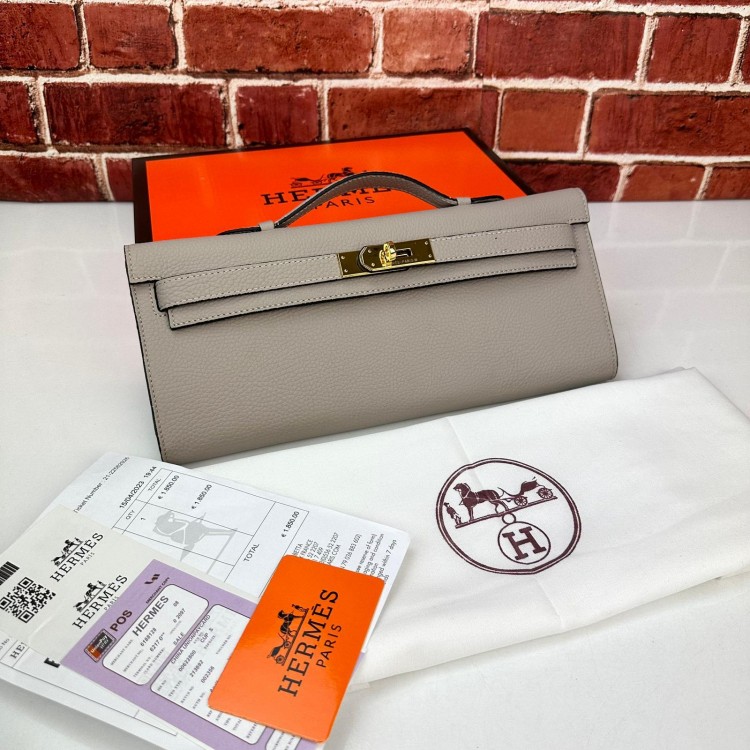 HERMES KELLY CUT CLUTH VİZON GOLD